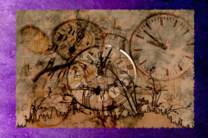 Dec-2022, a series of clocks on a purple background