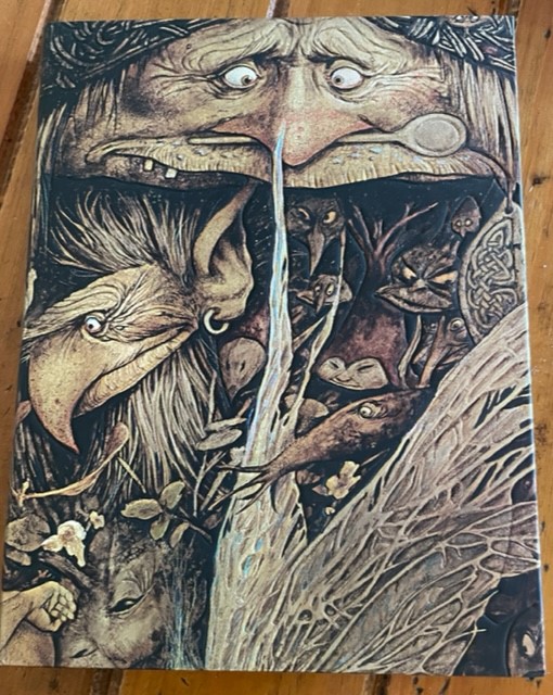 Christmas pressie 2022 - the front cover of a notebook. artwork by Brian Froud